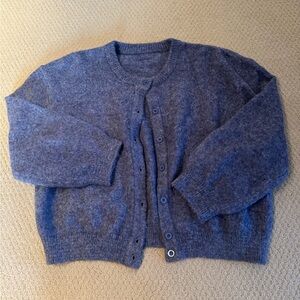 Daily Drills: Heathered Blue Button-Front Cardigan